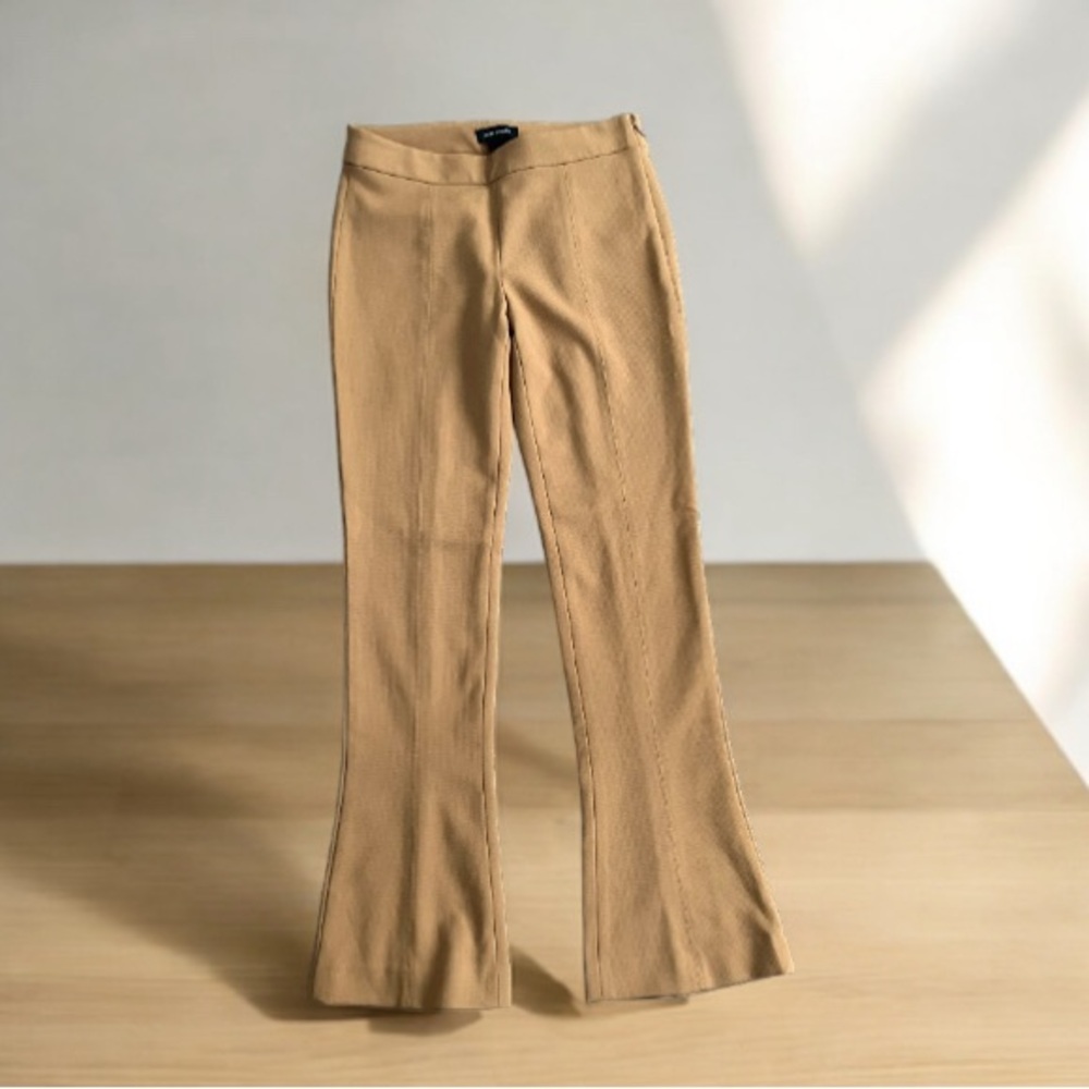 Club Monaco Slim Kick Flare Pants Beige Brown Honey Colour Size 2 Side Zipper